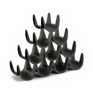 10 Wine Bottle Holder Black Plastic