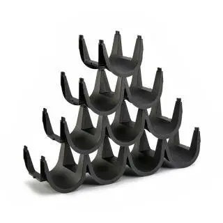 10 Wine Bottle Holder Black Plastic