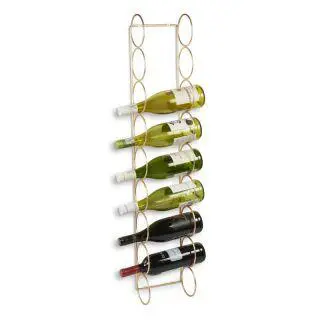 9 Wine Bottle Ring Holder Brushed Gold
