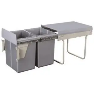 Double Pull Out Bin With Front Connector 2 x 20L